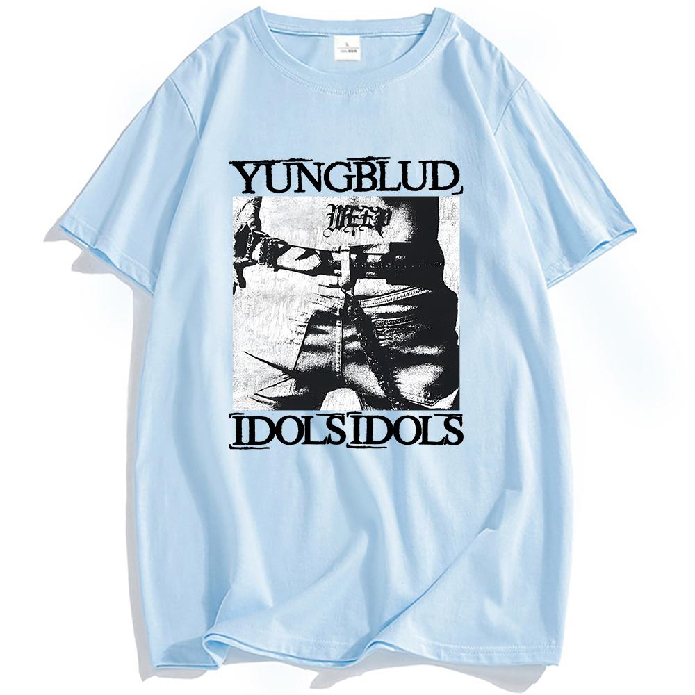 Idols Tetování Tričko YUNGBLUD Zpěvák Potisk Trička Bavlna Krátký Rukáv Letní Tričko Unisex Streetwear Hip Hop Pánská Trička Top