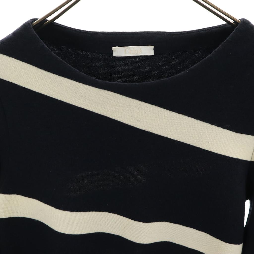 Chloe Made In Italy Long Sleeve Knit XS Navy Women Used