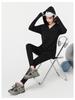 2026 Fashion Plus Size Women's Hooded Yoga & Sports Set - Long Sleeve for Spring/Autumn