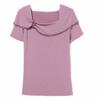 New Summer Korean Women Shiny Beading T-Shirt Clothes Chic Sexy Square Neck Ruffles Tops Short Sleeve All Match Tees Blouse