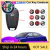 Car Stickers For Alfa Romeo 11mm 14mm Car Logo Remote Key Emblem Sticker Decoration Accessories For Alfa Romeo Giulia Stelvio Mi