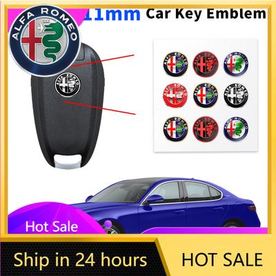 Car Stickers For Alfa Romeo 11mm 14mm Car Logo Remote Key Emblem Sticker Decoration Accessories For Alfa Romeo Giulia Stelvio Mi