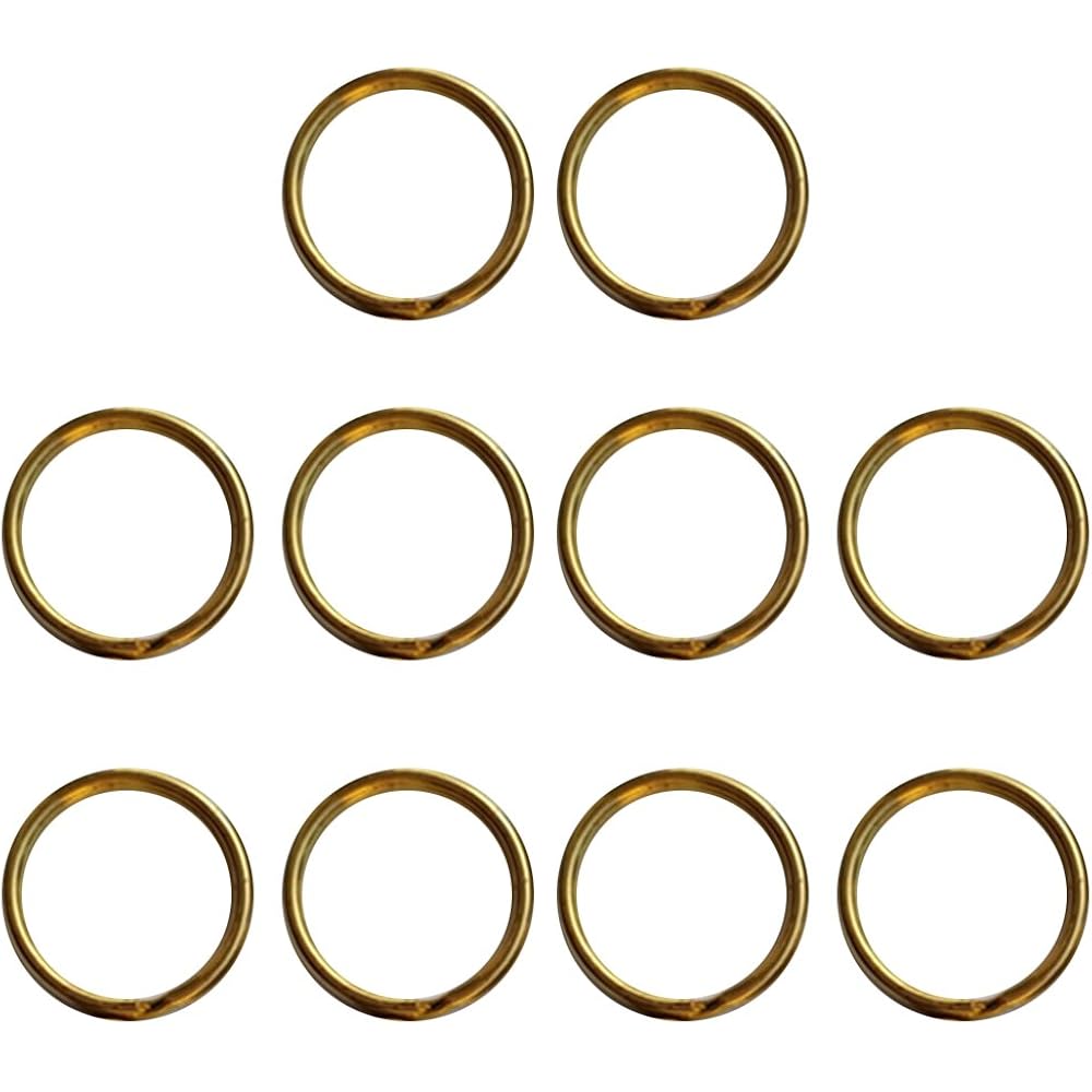 Homyl Brass Split Key Ring Lot Round Hoop Double Loop Key Chain All 8 Sizes - 25mm