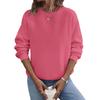 Women's Loose Long Sleeved Pullover Round Neck Large Solid Color Hoodie