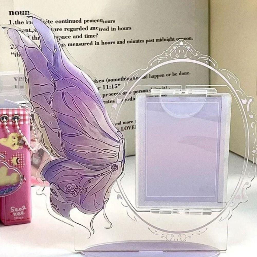 

Акриловая фоторамка-бабочка Крыло Подставка для демонстрации идола-звезды Школьные канцелярские товары фиолетовый