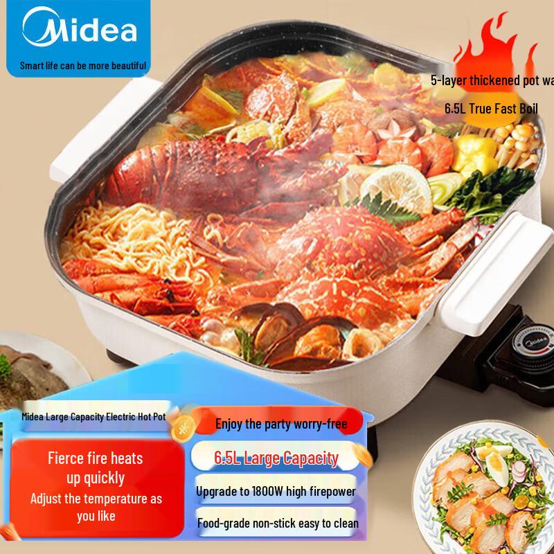 Midea 6.5L Multi-functional Electric Hot Pot and Grill