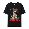 Aesthetic Merry Woofmas Pug Dog Santa Dog Lights Tshirt Men T Shirts Graphic Tshirts For Men Plus Size Tops Streetwear Men