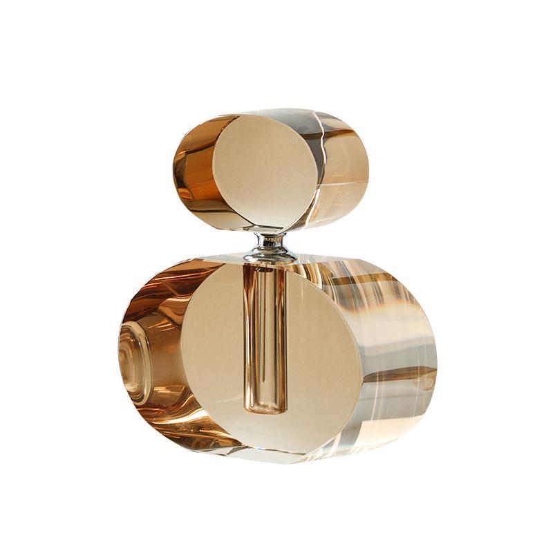 European Crystal Glass Perfume Bottle Exquisite Geometric Storage Jar Decoration Hotel Bedroom Dresser Crystal Perfume Bottle