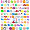 100Pcs Mochi Squishy Toy Kawaii Mini Animals Squishies Stress Relief Toys for Kids Boys Girls Birthday Gifts Party Favors Prizes