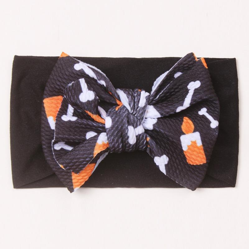 Halloween Day Hair Accessories Children's Pumpkin Headband Skull Head Ribbon Bow Nylon Headband Baby Headband