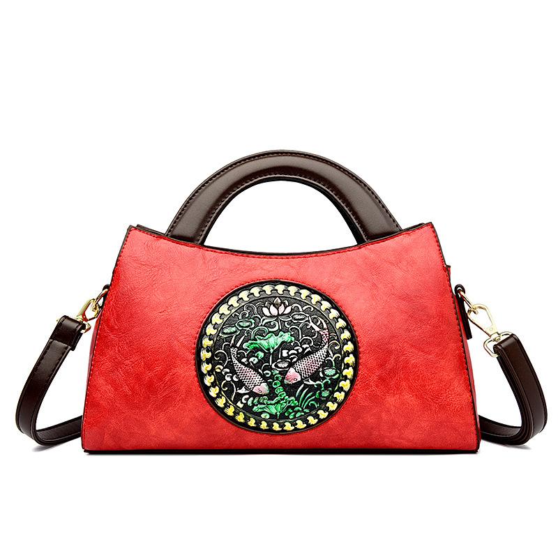 Women's bag new literary splicing fashion women's saddle bag portable shoulder messenger bag