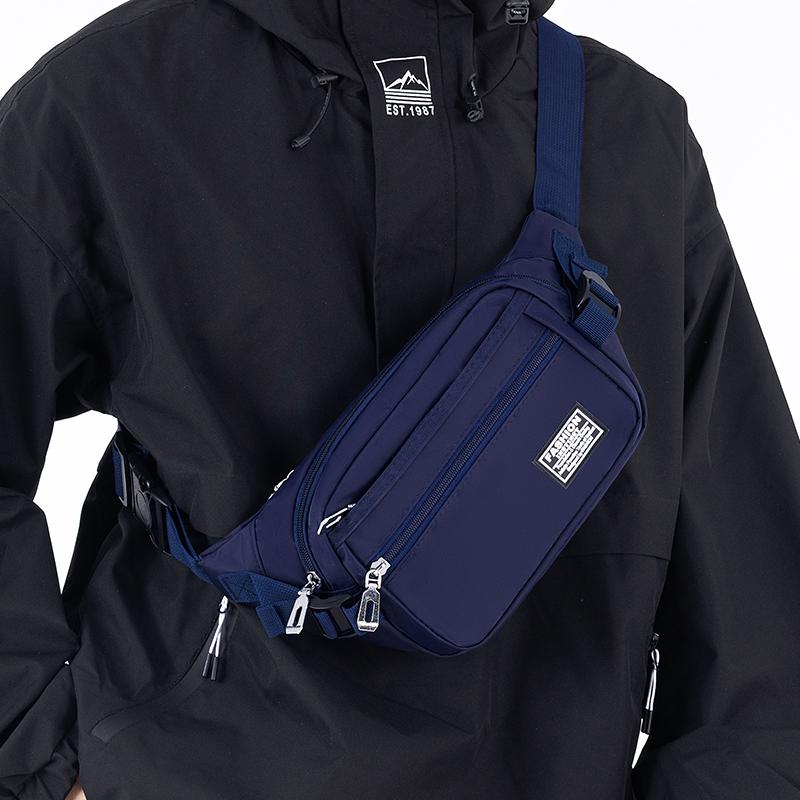Large Capacity Outdoor Waist Bag Multi-layer Sling Bag New Nylon Waterproof  Fanny Pack