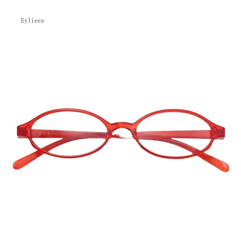 Damen Retro Ovale Brille Y2K Japanische und Koreanische Mädchen Roter Grüner Rahmen Glas Brillen Dekorativ Computer Blaulichtfilterbrille