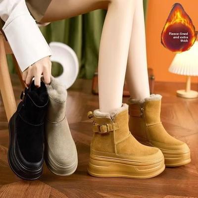 Thick Soled Warm Snow Boots for Women  New Model with Plush Cotton Shoes Korean Version Fashionable Versatile Short Boots