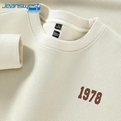 Jeanswest Men's Waffle Knit Round Neck Sweatshirt