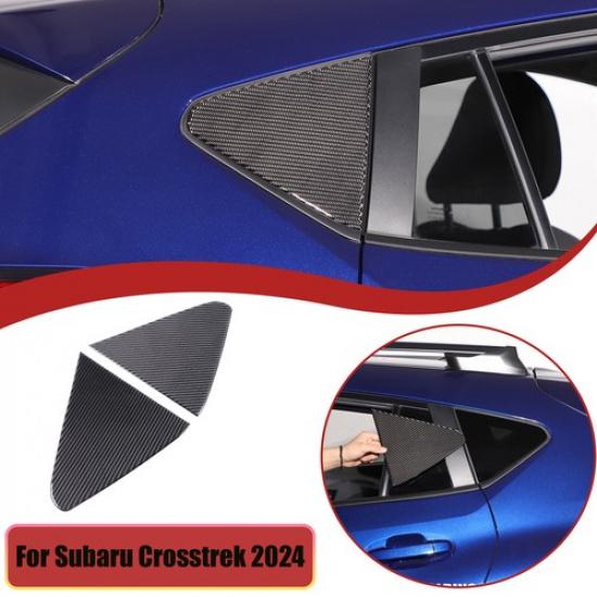 Carbon Fiber Rear Window Louver Shutter Trim Sticker For Subaru Crosstrek 23-24