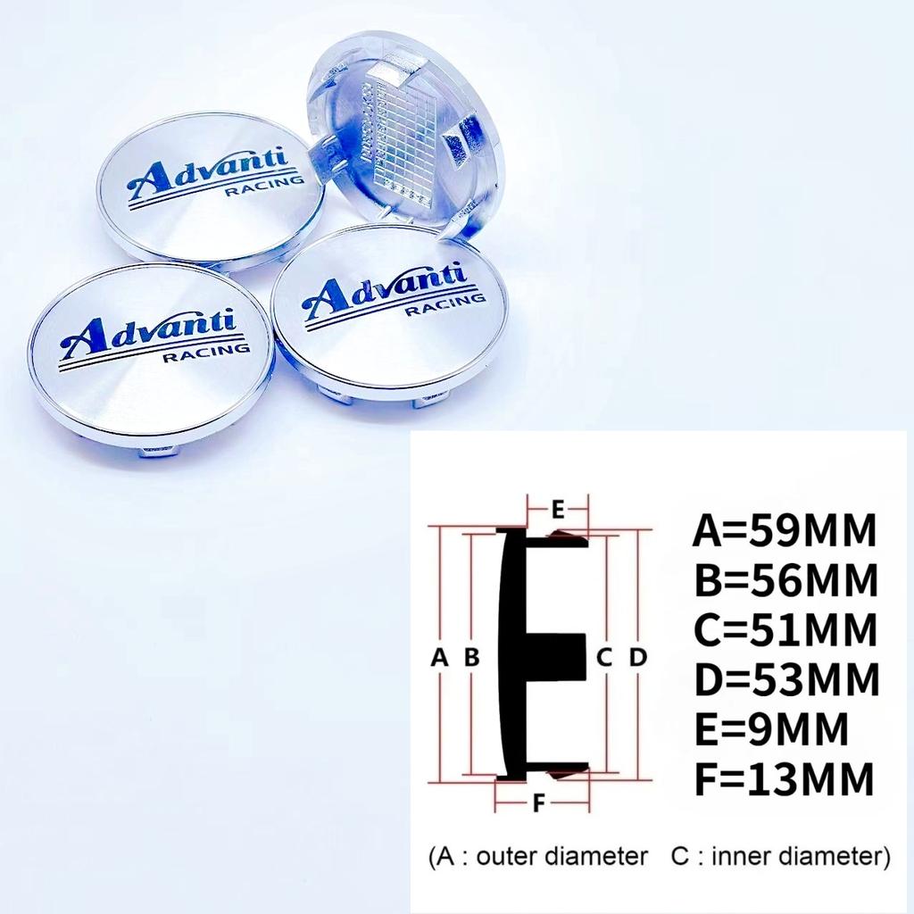 4pcs/Lot High Quality ADVAN Racing Emblem Logo 59mm Car Wheel Center Caps High Cap Accessories Wheels Hub Rim Hubcaps Cover
