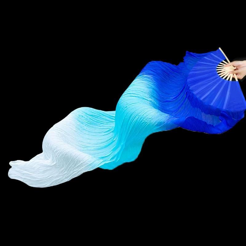 Dancing Fan Extended Floating Head Gradient Color Dance Fans Portable Belly Dance Fan Dance Performance Wedding Long Fans