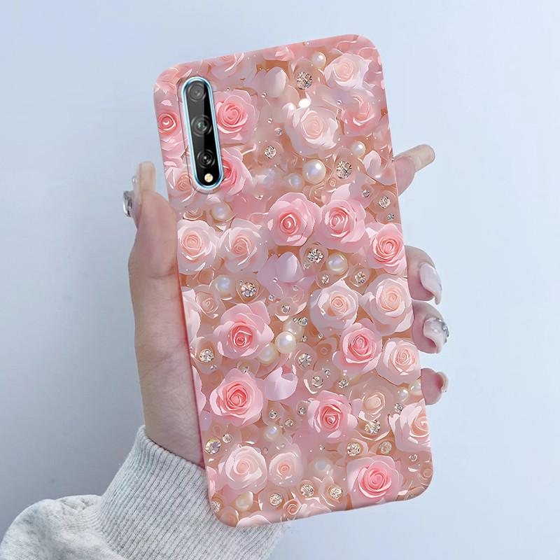 For Huawei Y8p Phone Case Flower Girl Design Soft Silicone TPU Back Housing for Huawei P Smart S Y 8p HuaweiY8p AQM-LX1 Covers
