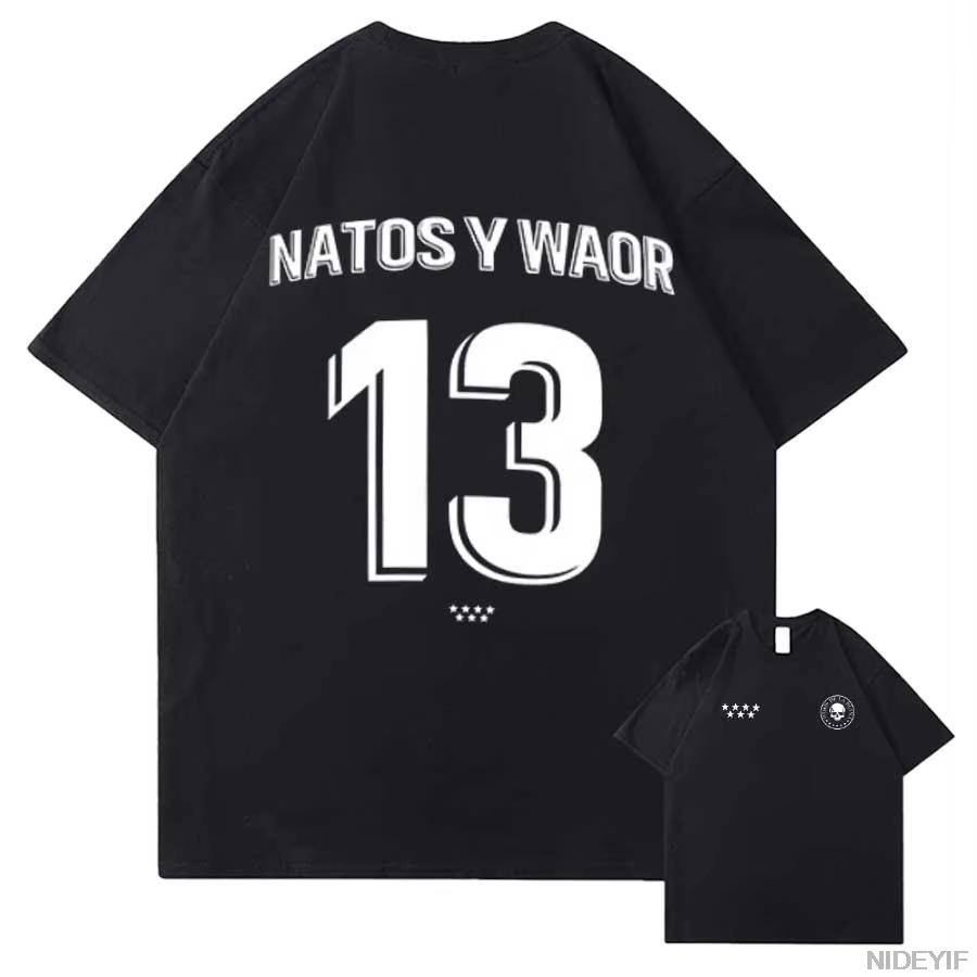 NATOS WAOR Merch Koszulka na Tournee 2026 dla Mężczyzn Kobiet Hiphop Streetwear Luźne Góry Bawełniana Koszulka NW5