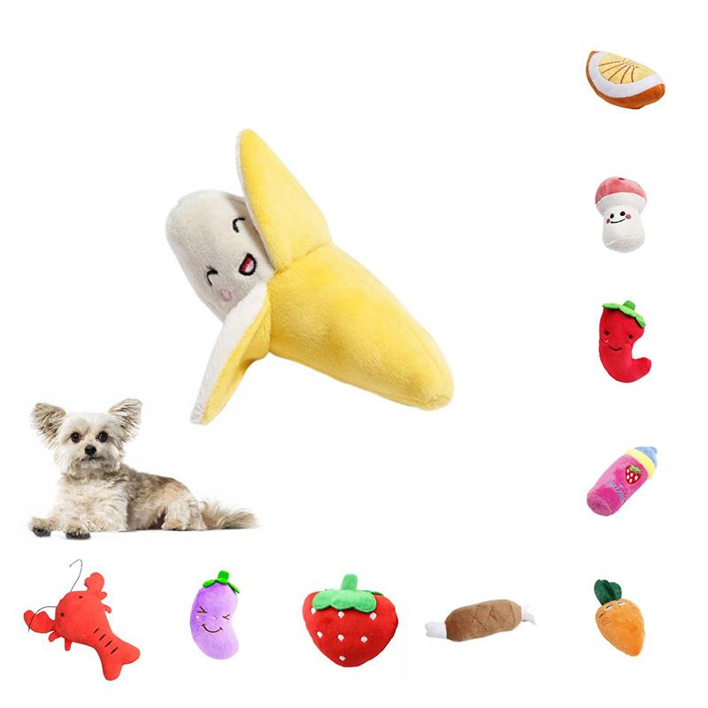 Food Dog Simulation Sound Plush Toy Pet Accessories Teeth Grinding Play Gift