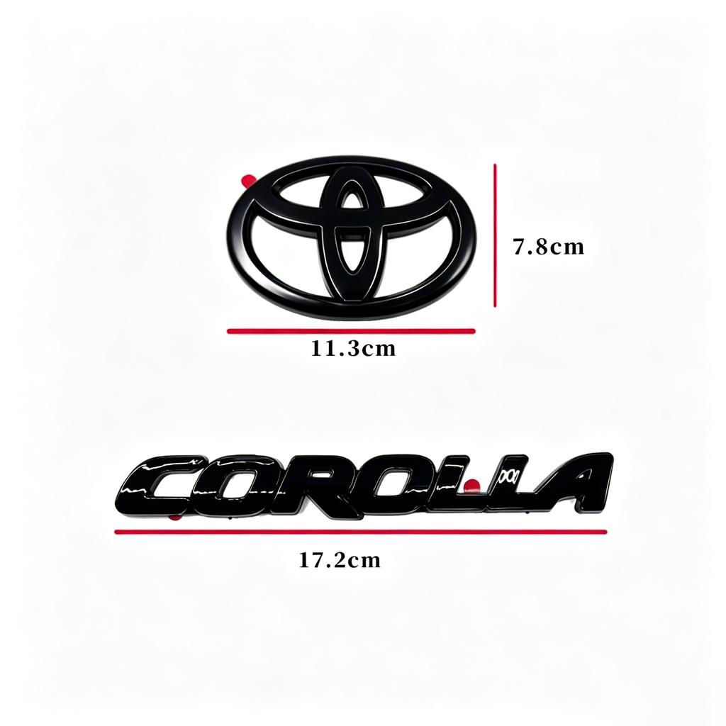Emblème ABS avec logo de voiture en noir brillant pour Toyota COROLLA 2019-2025 SEDAN XSE SE LE, Accessoire pour voiture PT948-0