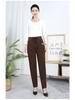 Mom's Winter Style High Waist Corduroy Cotton Pants for Middle-Aged and Elderly Women - Loose, Plus Velvet, Straight Leg