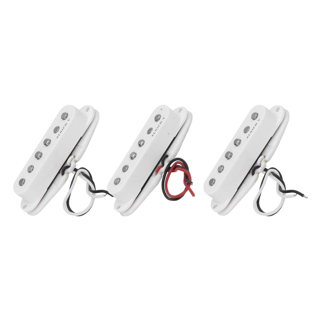 3Pcs Guitar Pickup Single Coil Set Alnico 5 Magnetic Accessory Replacement GMB137White