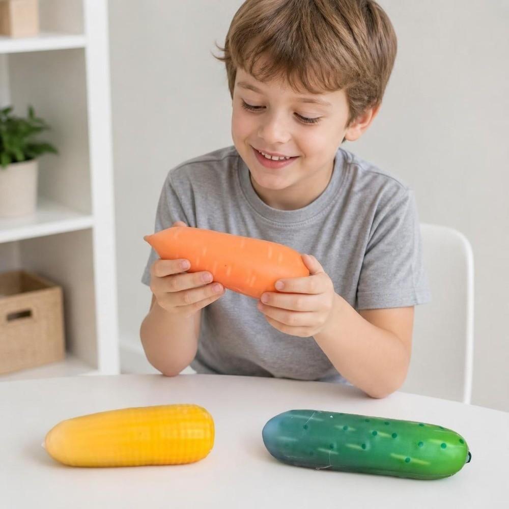 Anxiety Relief Carrot Squeeze Toys Sound Crispy Corn Fidget Toy Sensory Stress Toy for Kids Adults