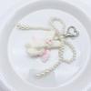 Elegant Beaded Bowknot Keychain Phone Charm Unique Keyring Plush Animal Bag Pendant Accessory for Purse Backpack