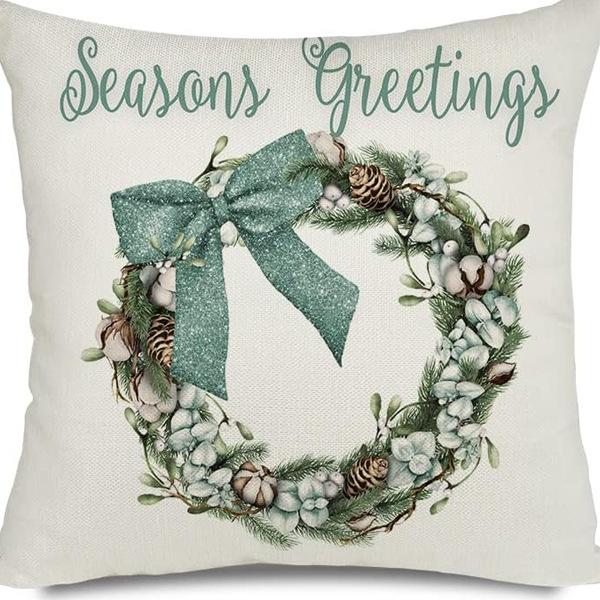 Living Room Christmas Decoration Pillowcase Nordic Style Christmas Tree Printed Cushion Festive Atmosphere Household Supplies