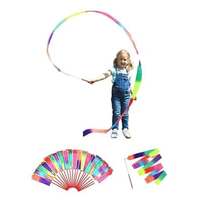 10/20PCS 2M Colorful Gym Dance Ribbons Dancing Wands Rhythmic Gymnastics Equipment Stick Ballet Streamer Twirling Rod for Kids