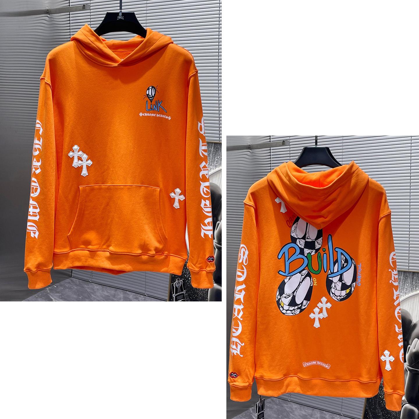 

8302 CHROME HEARTS 2026 New Spring and Autumn Plus-size Thin Style Classic Style Logo Hooded Sweatshirt for Couples XL