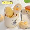 Girlish Foldable Mirror Brush: Cute, Portable Cushion Comb with Fluffy Massage Feature