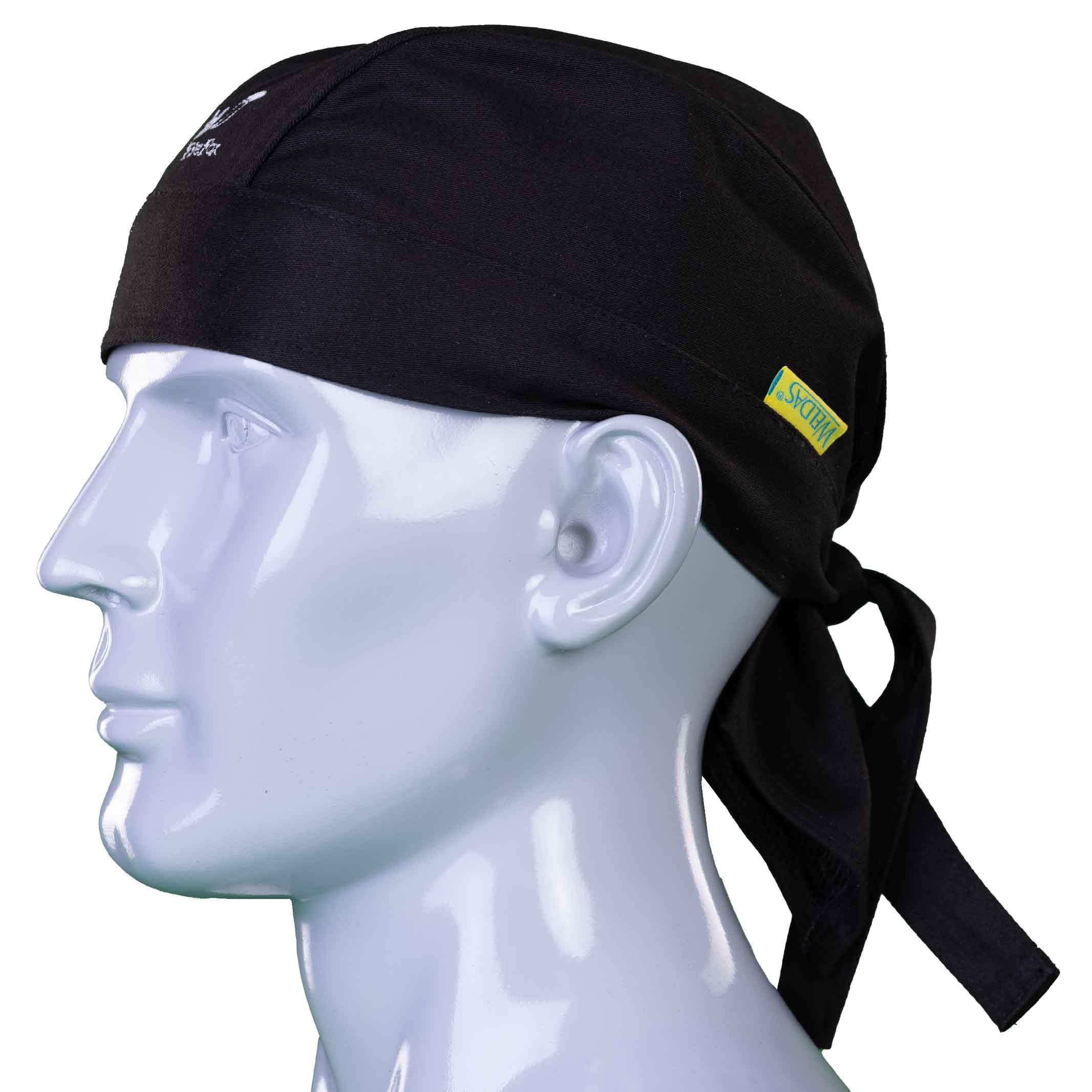 Weldas Fire Fox™ Flame Retardant Cotton Do-Rag, Head Protection with a Stylish and Cool Look, 23-3615, Beanie, Do-Rag, One Size, black