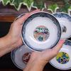 Waza no Kura Stylish Tableware, Kutani Ware Small Bowls, Set of 5, with Historical Paintings, High-Quality Ceramic Design, Japanese Tableware, Traditi