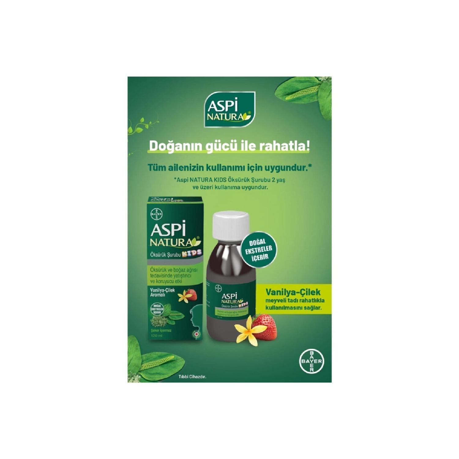 

Aspi Natura Kids Syrup Vanilla Strawberry Flavored 120 Ml