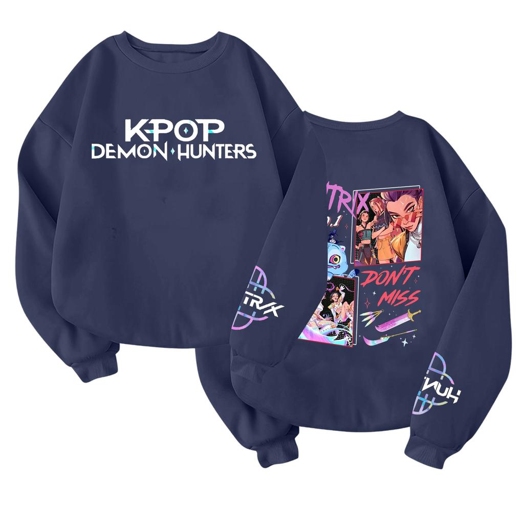 Children's Fashionable Lightweight Long-sleeved Round Neck Pullover With Pockets Printed Pullover