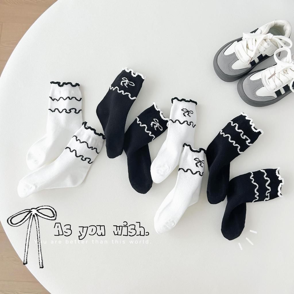 Дитячі осінні шкарпетки до середини гомілки з мультяшними горошками - Універсальний корейський стиль для хлопчиків та дівчаток