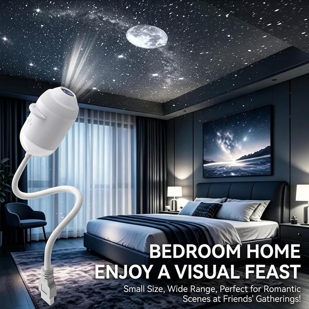 HD Holographic Night Light Projector 2-in-1 Galaxy Star Design with Eye Protection USB Powered for Bedroom Car Perfect Christmas