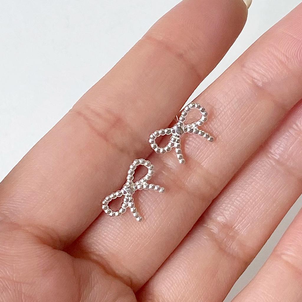 47Bag 925 Silver Ribbon Silver Earrings Hola