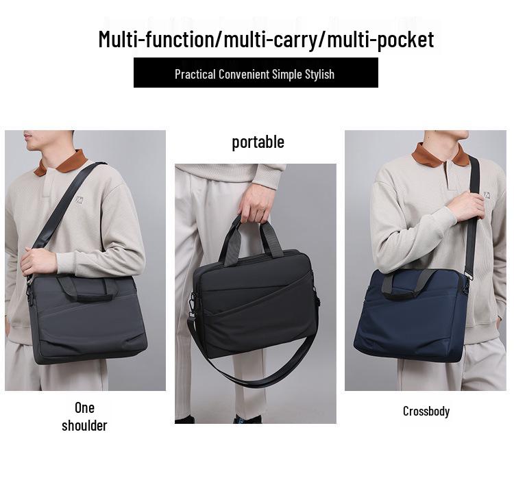 Customized Men's 15.6'' Business Casual Crossbody Tote Laptop Bag with Logo Print