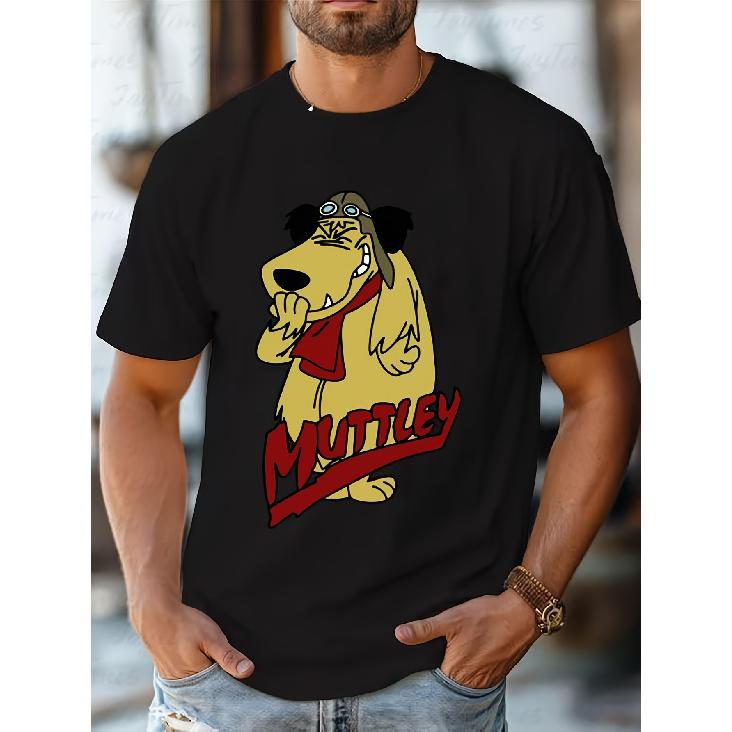 Vintage Muttley TV Show Retro Cartoon T-Shirt - Muttley the Dog Graphic Tee, Casual Round Neck Shirt for Casual Attire & Themed Events, Machine