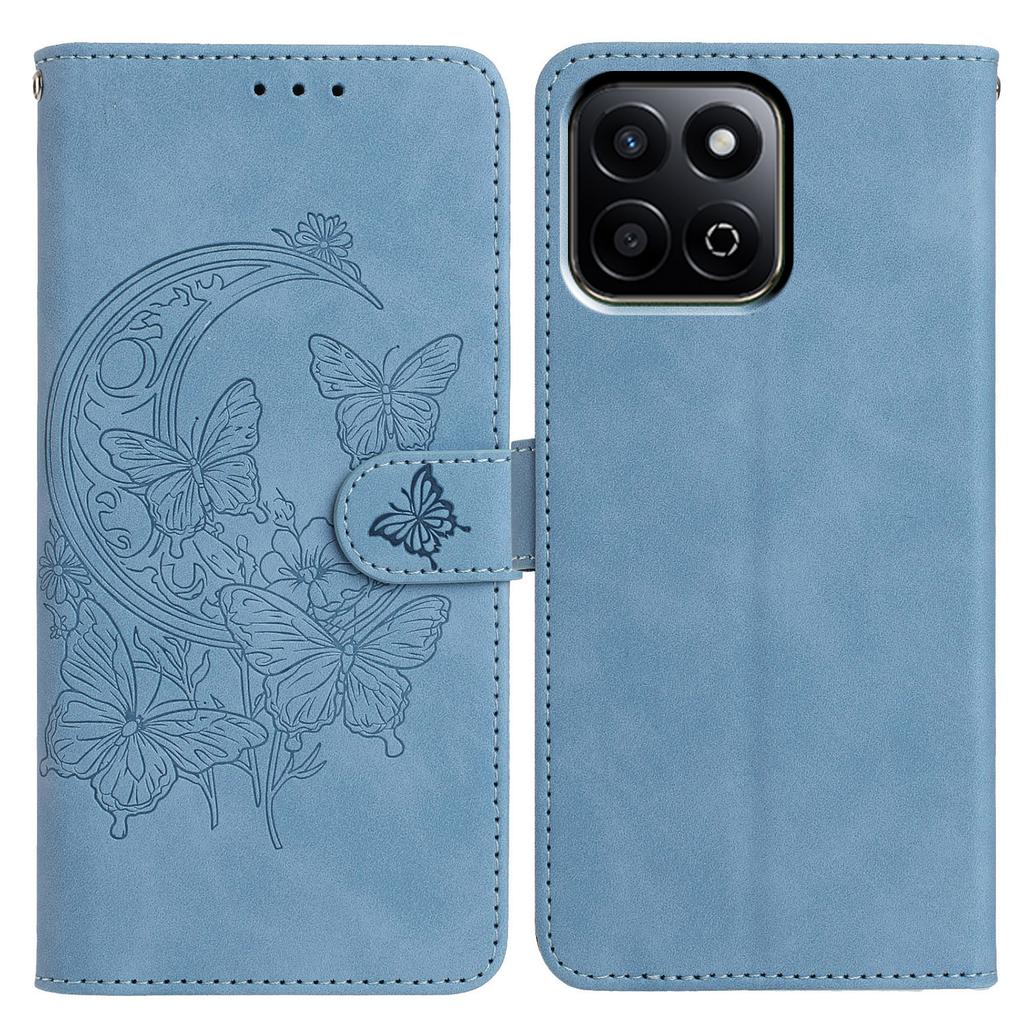 For Honor 200 Smart 5G Case Butterfly Flower Imprinted PU Leather Wallet Stand Phone Cover