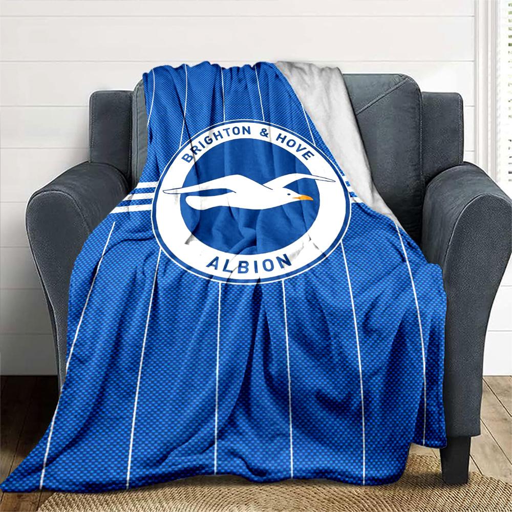 Brighton & Hove Albion Print Flannel Blanket High Quality Warm Comfortable Cover for All Seasons Perfect for Gifts Home Decor