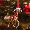 New Acrylic Flat Animal World Christmas Festival Party Pendant for Christmas Tree Decoration Pendant