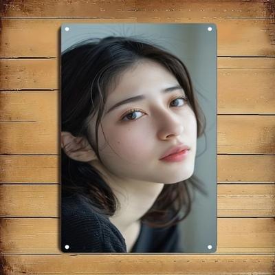 Brand Metal Wall Art Sign, Elegant Portrait Wall Decor Durable Iron Waterproof for Home Christmas Gift
