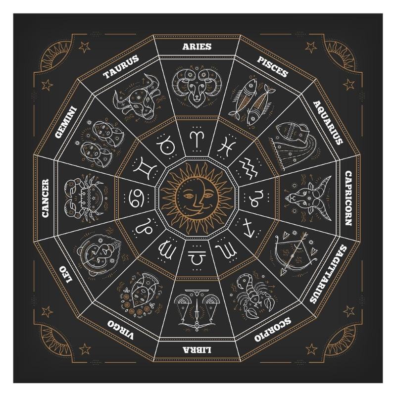 Astrology Tarots Table Altar Cloth Metaphysical Board Game Mat Pendulum Divinations Altar Tablecloth Board Game Card Pad