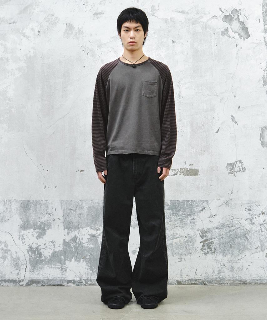 INTEMPOMOOD Track Washed Cotton Wide Pants_Charcoal
