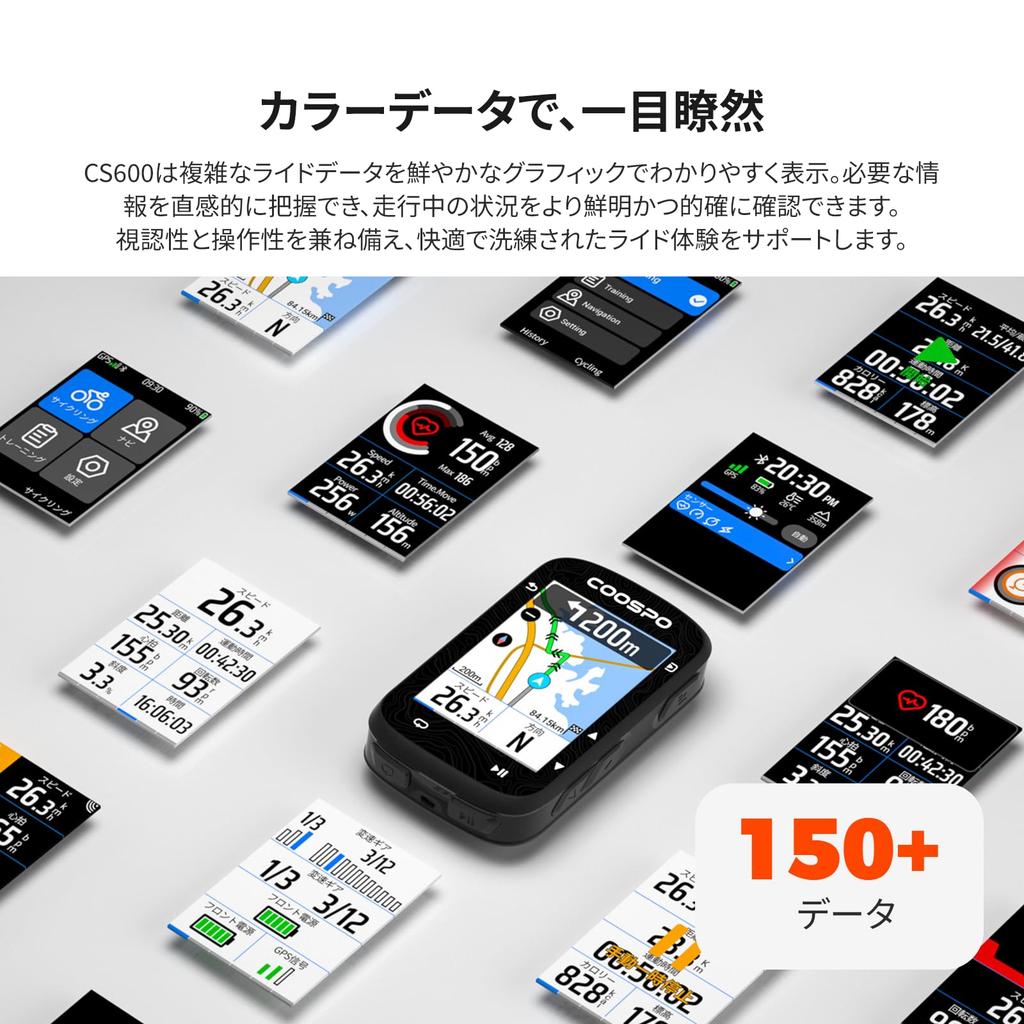 COOSPO CS600 Fahrradcomputer mit Farbe Fahrrad Rennrad Kabellos Bluetooth Lang Strava Automatische Helligkeit IP67 Japanische Bedienungsanleitung